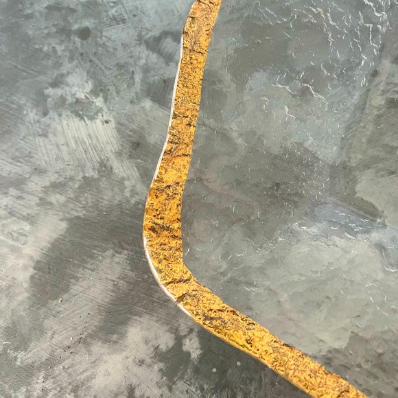 COPY - IVV Glacier Glass 13” Square Serving Platter 10K Gold Rim Italy NEW (oth… - Picture 5 of 8